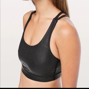 Lululemon shiny black energy sports bra